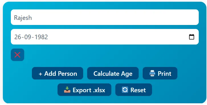 calculate exact age from date of birth tool interface